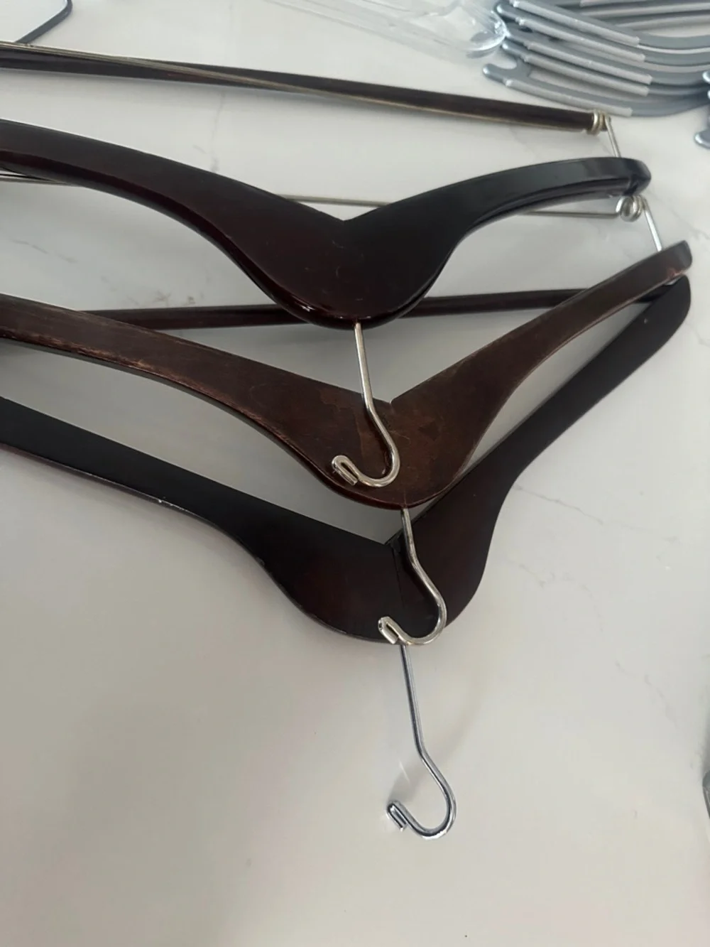 19 Assorted Closet Hangers Pack - Black, Clear, Gray, Brown